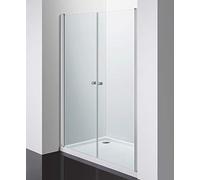 Box douche GRANISUD à portes, verre opaque 6 mm. Niche saloon, ouverture double porte battante, largeur 100 cm, hauteur 185 cm.