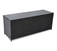 vidaXL Boîte de rangement d'extérieur Coffre de jardin Résine tressée Noir