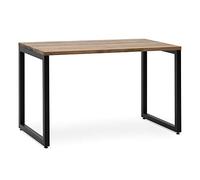 BOX FURNITURE Table de bureau 140 x 60 x 75 cm noire en bois massif de pin finition vintage style industriel