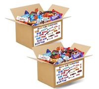 BOX GOURMANDE | 2 Assortiments de 100 Bonbons au chocolat emballés individuellement | Célébrations, Kinder, Milka, Daim, Toblerone | 2x780g de friandises à Offrir ou à Partager
