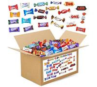 BOX GOURMANDE 3.7 kg | 500 Bonbons au Chocolat Kinder, Milka, Daim, Toblerone, Célébrations emballés individuellement | Coffret XL Idéal Entreprises, Associations, Arbres de Noël