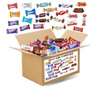 BOX GOURMANDE HALLOWEEN | Assortiment de 1,55 kgs de Bonbons de Chocolats individuels | Célébrations, Kinder, Milka, Daim, Toblerone | A partager à un Anniversaire