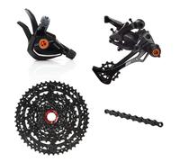 Box | Groupe de transmission multi-vitesses One/Two Prime 9 X-Wide, plage 11-50 dents, levier de vitesses, dérailleur arrière, câble de changement de vitesse et kit de boîtier | Composants de la boîte