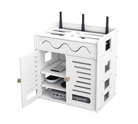 Box Internet Box,WiFi Boîte de Rangement Multifonctionnelle pour Routeur avec Couvercle,étagère Décodeur de Bureau à Grande Prise,Porte ouverte,multicouche en option,peut être fixée au mur