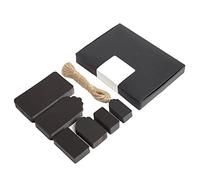 Box.it.pack.it Lot de 200 étiquettes cadeaux en papier kraft, noir, formes mixtes, avec ficelle