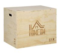 Box Jump Crossfit - Box De Pliométrie - Boite De Saut - 3 Hauteurs 51/61/76h Cm - Charge Max. 120 Kg - Bois De Hêtre