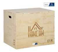 Box Jump Crossfit - Box De Pliométrie - Collaboration Aosom.Fr X Ffhandball - 51/61/76h Cm - Max. 120 Kg - Bois