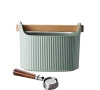 Box Knock - seau de marc de café amovible avec barre en bois de hêtre | Bac de déchets absorbants de choc | Conteneur à vidage de grande capacité pour la maison, le bureau, l'utilisation de l