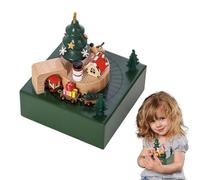 Box Music Noël - Matériau en bois, 11 x 11 x 15 cm, 4,33 x 4,33 x 5,91 pouces, 650 g de poids | affichage pour les vacances de bureau, en mouvement magnétique, ornement intérieur de collection