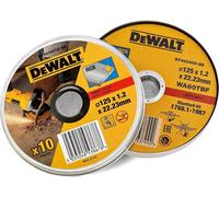 Box of 10 Standard Steel Cutting Discs-Size 125 x 1.2 mm-For Steel,Alloys,Fiber,Plastic-Bore Diameter 22.23 mm,DT42340TZ-QZ