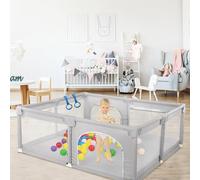 Box per Bambini con Succhiatori, Versione potenziata 2025 Recinto per Baby Tessuto Oxford 300D, Centro Attività per Bambini, Facile da Montare e da Pulire-1,27 * 1,27 m - (grigio)