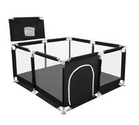 Box per Bambini con Succhiatori, Versione potenziata 2025 Recinto per Baby Tessuto Oxford 300D, Centro Attività per Bambini, Facile da Montare e da Pulire-126 * 126 * 66 cm - Nero