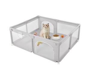 Box per Bambini con Succhiatori, Versione potenziata 2025 Recinto per Baby Tessuto Oxford 300D, Centro Attività per Bambini, Facile da Montare e da Pulire-1,5 * 1,5 cm - (grigio)