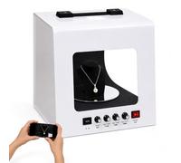 Box Photo LED pour gemmes avec température de Couleur Ajustable T2 | Propose plusieurs températures de couleur et niveaux de luminosité pour bijoux réfléchissants, pierres et petits objets