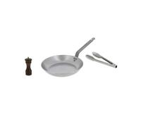 De Buyer Coffret Steaklovers Poêle acier minéral 26 cm + moulin à poivre hêtre