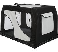 Box pour chien TRIXIE Vario - Taille L : 99 x 65 x 71/61 cm - cadre métallique solide - s'ouvre sur 3 côtés - poches extérieures - protection pare-chocs - sac de transport inclus - matelas aspect fourrure d'agneau - 39724