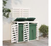 Box pour poubelles 2 tonnes blanc pin massif