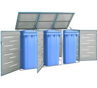 Box pour poubelles pour 3 tonnes 207x77,5x112,5 cm acier inoxydable