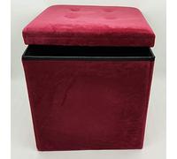 Box Repose-pieds pliable en velours doux avec strass - 2 tailles (bordeaux, double 38 x 76 x 38 cm)