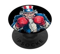 Box Ring Sam avec Gants de Boxe Costume pour Fans américains PopSockets PopGrip Adhésif