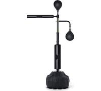 Box-Speed-Trainer - Sac de boxe avec support - Sac de boxe Reflex pour jeunes et adultes - Set de sac de frappe réglable en hauteur avec gants - Workout-Speed-Bag pour un entraînement efficace en noir