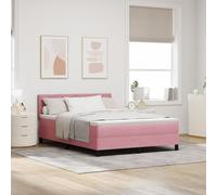 Box Spring avec Matelas Rose 160x200 cm en Velours