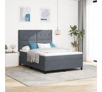 Box Spring avec Matelas vidaXL Gris Foncé 140x190 cm Velours