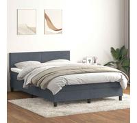 vidaXL Sommier à lattes de lit et matelas gris foncé 160x210cm velours