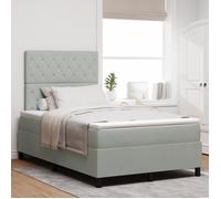 Box Spring VidaXL avec Matelas & Lumières LED Gris clair 120x190 cm Velours 3343232
