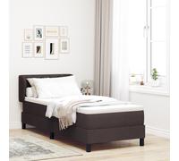 Box Spring VidaXL avec Matelas Marron Foncé 80x200 cm en Tissu