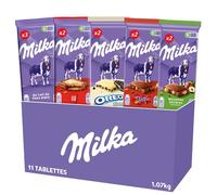 Box Tablettes Milka - lait 3x100g - Lait Noisettes 2x100g - Oréo blanc 2x100g - Daim 2x100g - Petit Lu 2x87g