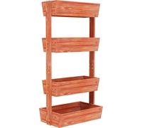 box vertical à 4 étages pour lits surélevés, bois d'épicéa robuste, surface brun-rougeâtre, brun-rougeâtre