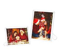 Boxalls Cadre Photo Acrylique avec Support, 13x18cm cadre photo transparent avec magnétique d'affichage de table horizontalement ou verticalement (7 Pouces)