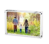 Boxalls Cadres Photo en Acrylique 15 x 20 cm, Cadres Photo de Bureau sans Cadre avec Magnétique, Double Face Transparent