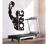 Boxe Boxer Lutte Sticker Mural Gym Fitness Exercice Vinyle Sticker Entraînement Sport Art Décor 82X45Cm