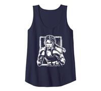 Boxe Boxeuse Femme Fille Boxeur idée Motif Boxing Boxe Débardeur, Femme, Bleu Marine, L