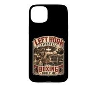 Boxe Crochet Gauche Lifestyle Old School Prizefighter Boxer Coque pour iPhone 15 Plus