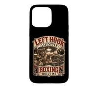 Boxe Crochet Gauche Lifestyle Old School Prizefighter Boxer Coque pour iPhone 15 Pro Max