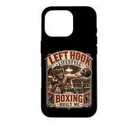 Boxe Crochet Gauche Lifestyle Old School Prizefighter Boxer Coque pour iPhone 16 Pro