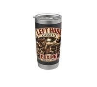 Boxe Crochet Gauche Lifestyle Old School Prizefighter Boxer Gobelet isotherme en acier inoxydable double paroi