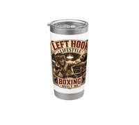 Boxe Crochet Gauche Lifestyle Old School Prizefighter Boxer Gobelet isotherme en acier inoxydable double paroi