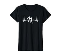 Boxe Française Battement De Cœur Savate Maillot Savate T-Shirt, Femme, Noir, S