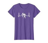 Boxe Française Battement De Cœur Savate Maillot Savate T-Shirt, Femme, Violet Chiné, XL