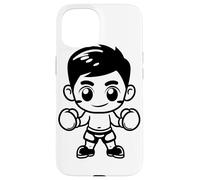 Boxe Garçon Style Caricature Autodéfense pour Garçons Coque pour iPhone 15