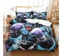 Boxe King Kong Parure De Lit 3 Pièces Microfibre 3D Imprimé Art de Bande dessinée Housse De Couette, Taie d'oreiller, Décoration Chambre Tendance King(220x240cm)