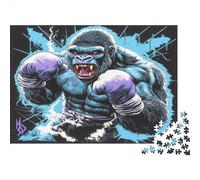 Boxe King Kong Puzzles 1000 Pièces Cadeau Unique Art de Bande dessinée Défi Jouet À De Qualité Supérieure Peinture Art pour Adultes Et Enfants À Partir De 14 Ans 1000pcs (75x50cm)