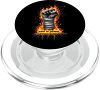 Boxe Poing Feu Puissance Douleur Est Pouvoir PopSockets PopGrip pour MagSafe