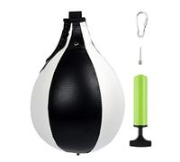 Boxe Poire Forme PU Speed Ball Poire Formation Speedball Pivotant Sac De Frappe Suspendu pour Boxe Punching Exercice Fitness (Noir, Blanc)