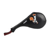 Boxe Taekwondo Karaté Kick Punching Target Pad Coussin d'entraînement en éponge Haute densité pour la Pratique des Arts Martiaux Cuir PU Léger Portable Rose Bleu Noir 14,57 x 7,87 (Noire)