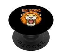 Boxe Thaïlandaise Thaiboxing Et Lion Head MMA PopSockets PopGrip Adhésif